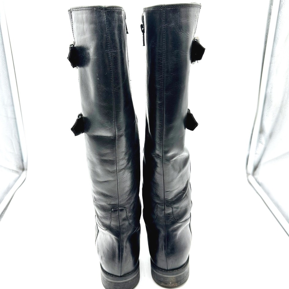 Clarks Tamro Spice Women Black Leather Knee High Equestrian Buckle Boots 8 M - Picture 2 of 10